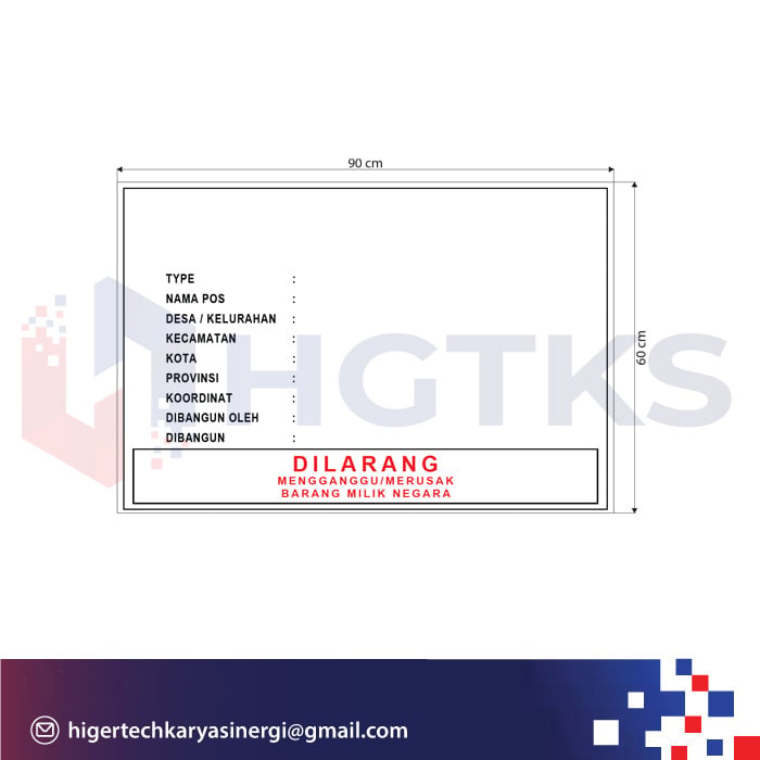 PAPAN NAMA UKURAN 90X60 CM